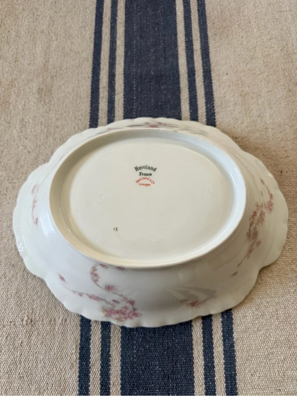 Haviland Limoges Porcelain Schleiger ?525 Pink Gold Floral Serving Bowl